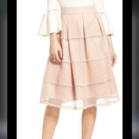 🔥🔥Eliza J blush Easter teared pleated lace skirt pockets 2 - Picture 2 of 16